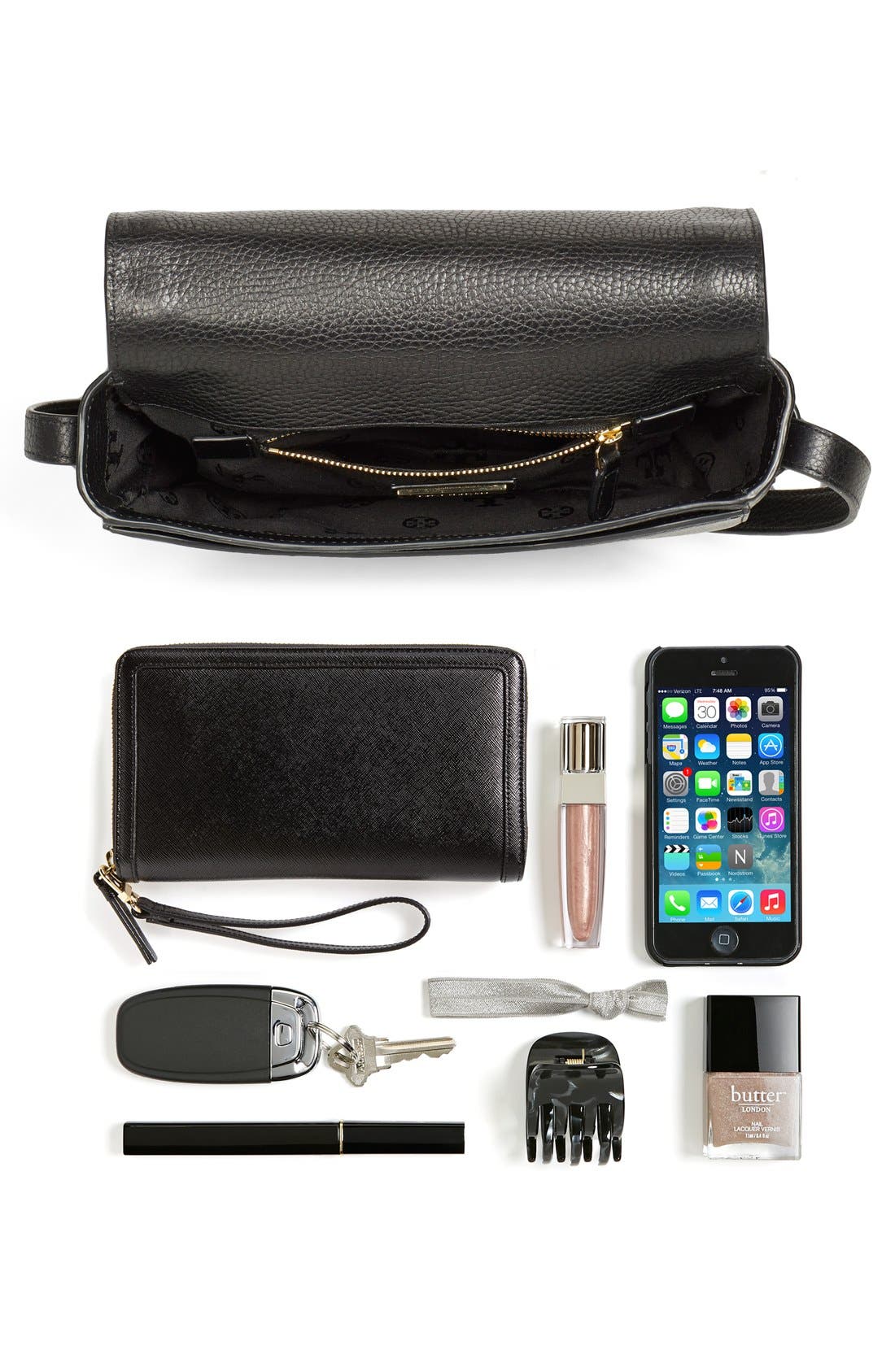 Tory Burch 'Serif T' Leather Saddle Bag, Alternate, color, 