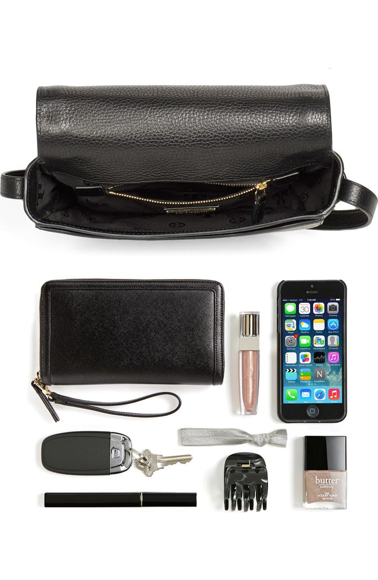 Tory Burch 'Serif T' Leather Saddle Bag, Alternate, color,