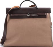 Pre-Owned Hermes Herbag Zip Leather and Toile 39