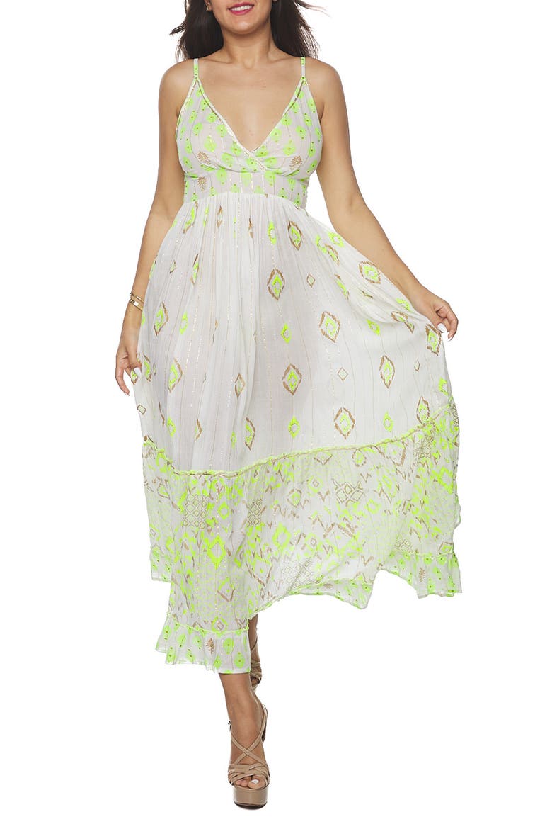 V-Neck Maxi Sundress, Main, color, GREEN