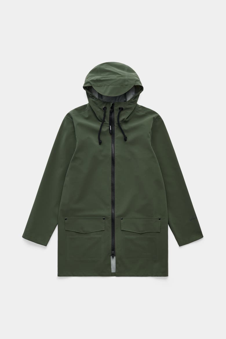 Stockholm Patch Matte Raincoat, Alternate, color, Green