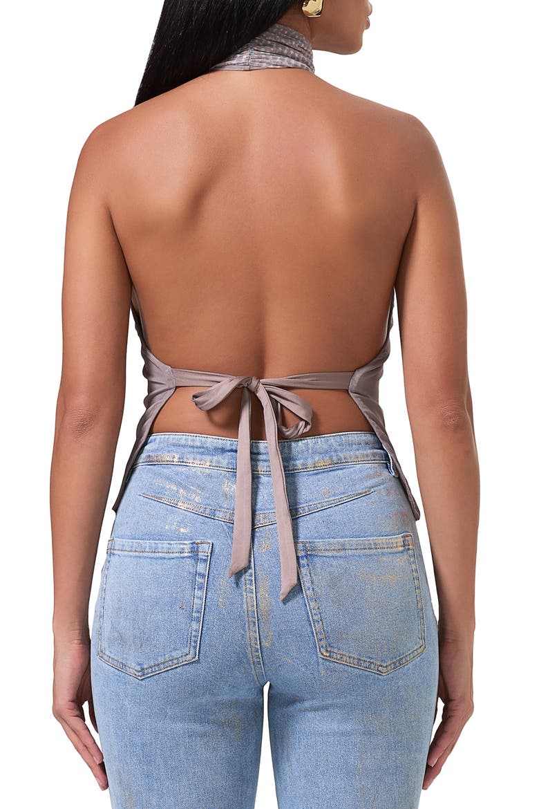 Golda Open Back Turtleneck Halter Top, Alternate, color, BEIGE ILLUSION