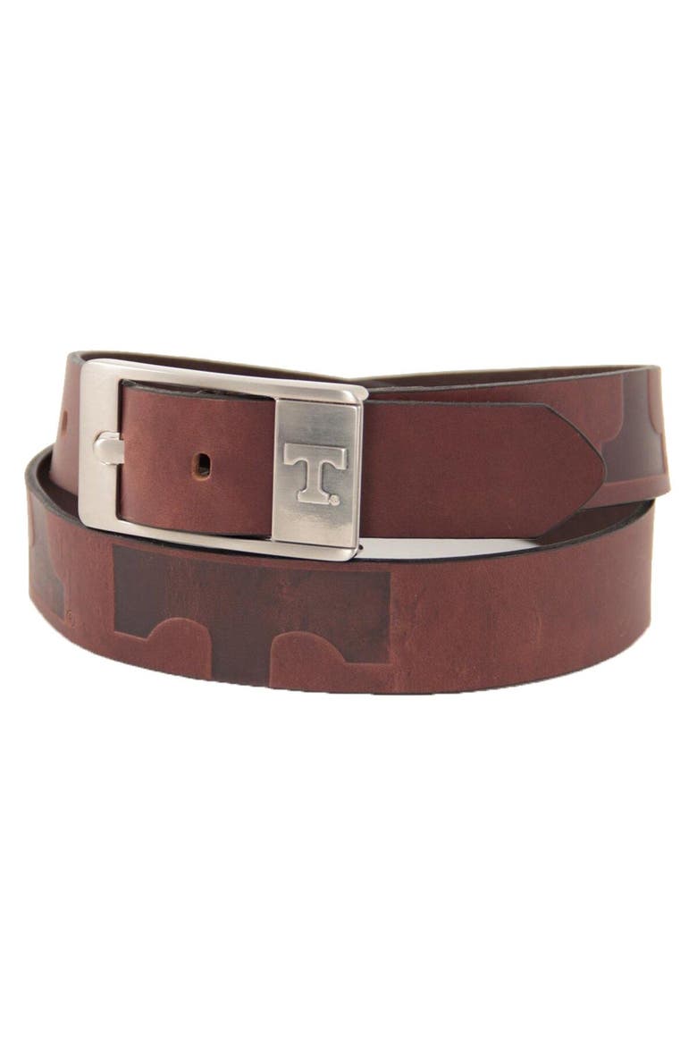 Tennessee Volunteers Brandish Leather Belt - Brown, Main, color, Brown