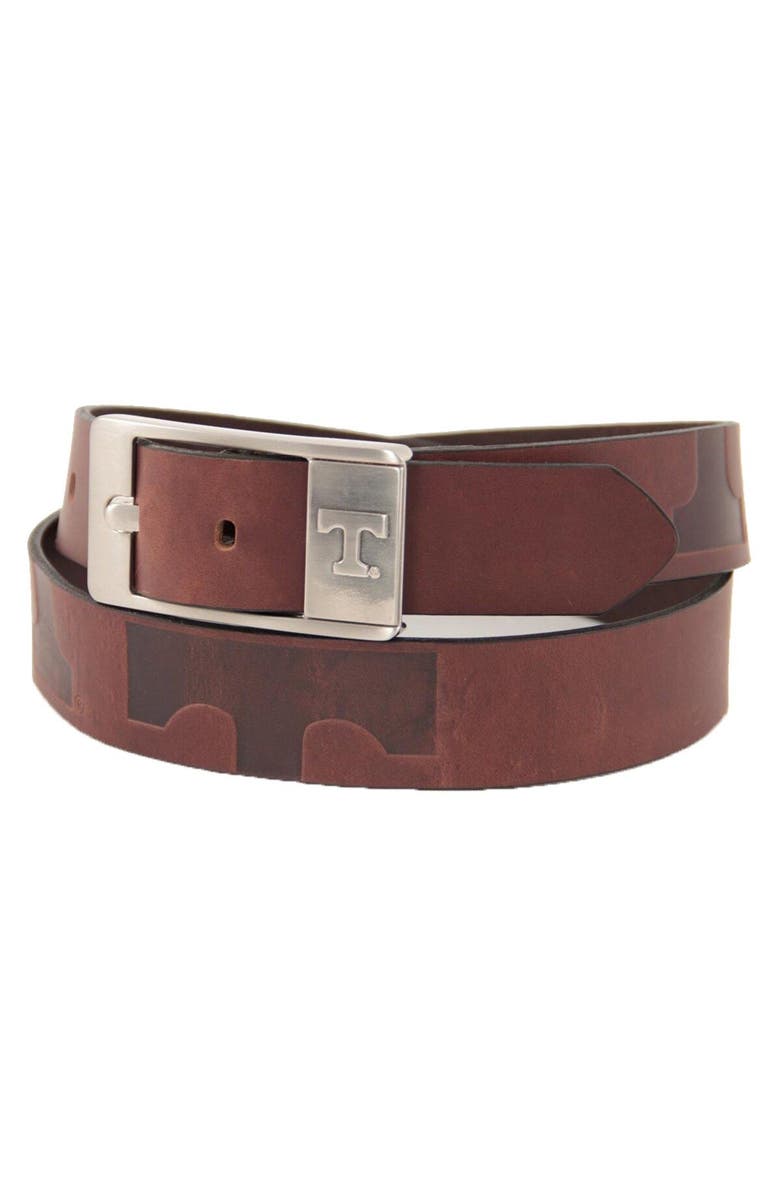 EAGLES WINGS Tennessee Volunteers Brandish Leather Belt - Brown, Main, color, Brown