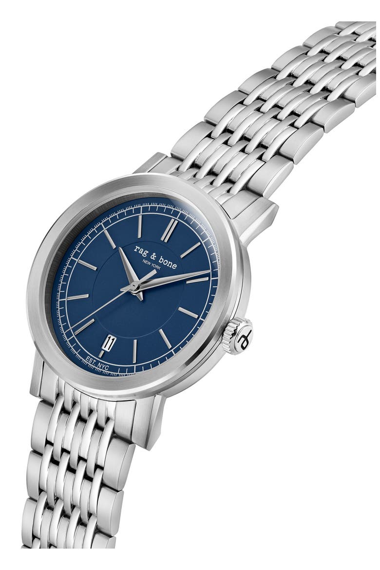 Reign Bracelet Watch, 39mm, Alternate, color, SILVER-TONE/ BLUE