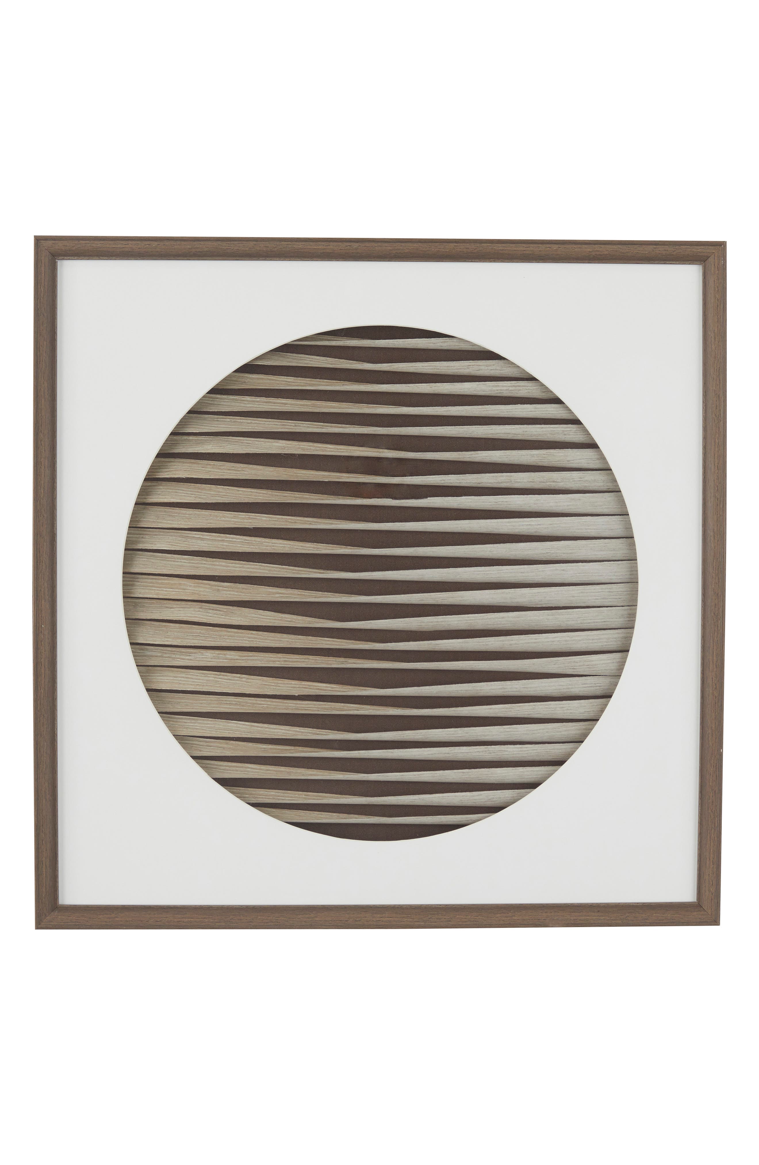 GINGER BIRCH STUDIO Brown Wood 3D Weaved Geometric Shadow Box ...