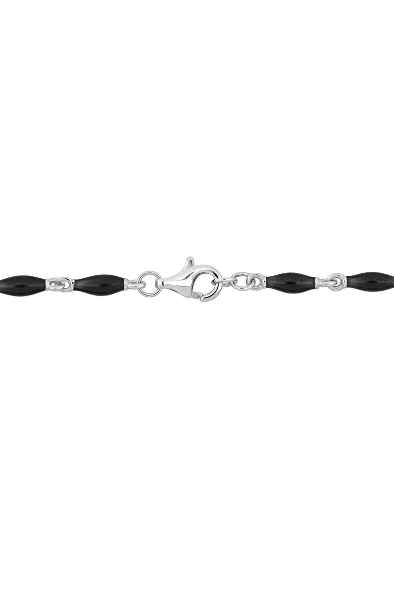 Diamond Accent Black & White Bracelet 14k Gold, Alternate, color, Black Enamel