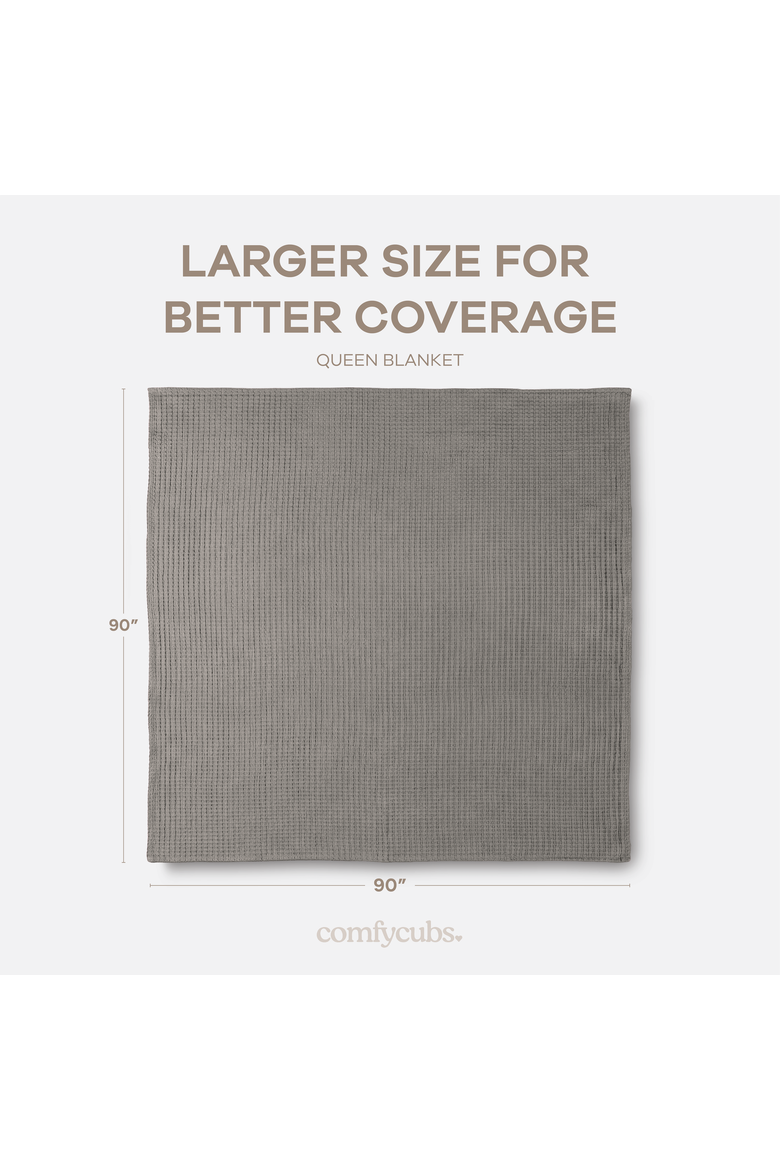 Adult Waffle Blanket, Alternate, color, Charcoal