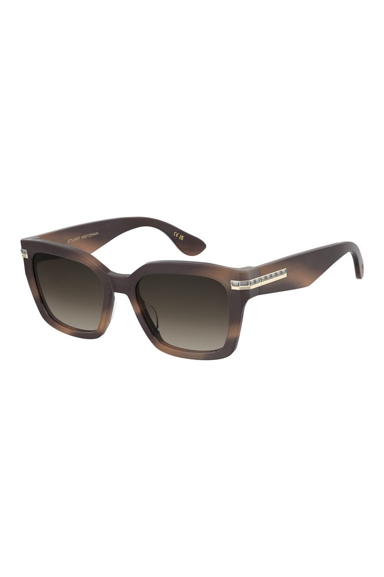 54mm Gradient Polarized Square Sunglasses, Alternate, color, HAVANA BROWN/ BROWN SF
