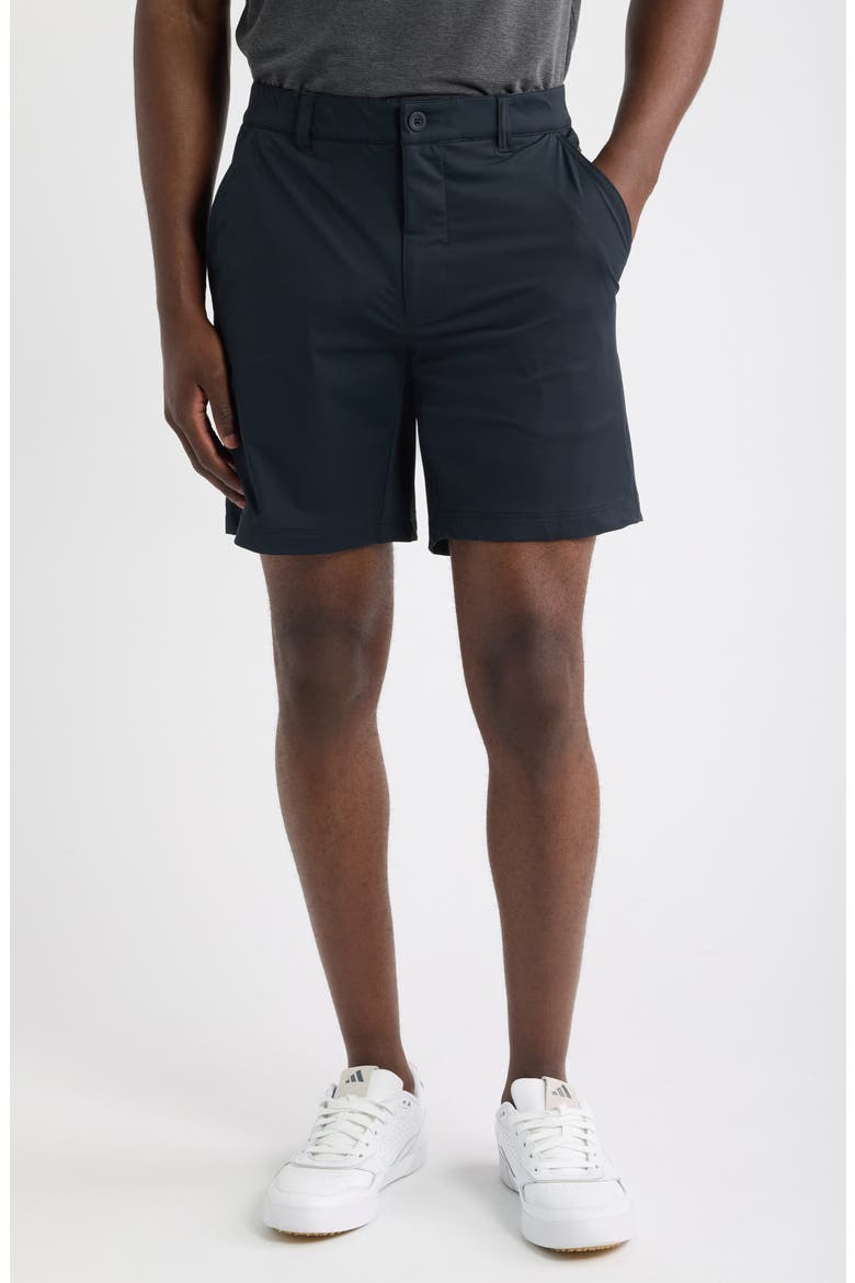 Fairway 8-Inch Flat Front Stretch Golf Shorts, Main, color, BLACK