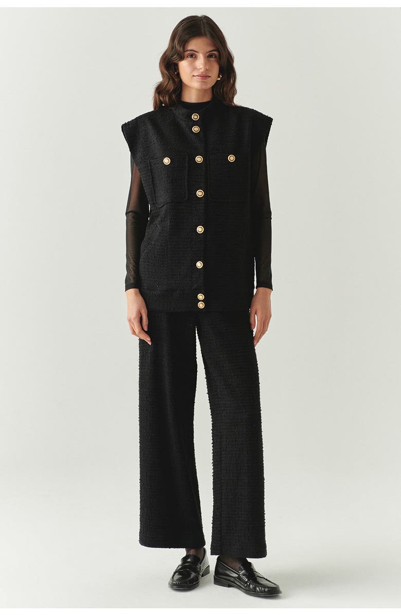 Exquise Goldie High Neck Vest, Alternate, color, Black