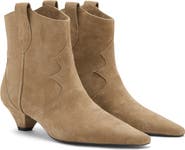 MANGO Suede Kitten Heel Ankle Boot