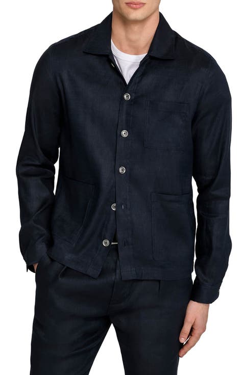 Linen Blend Shirt Jacket