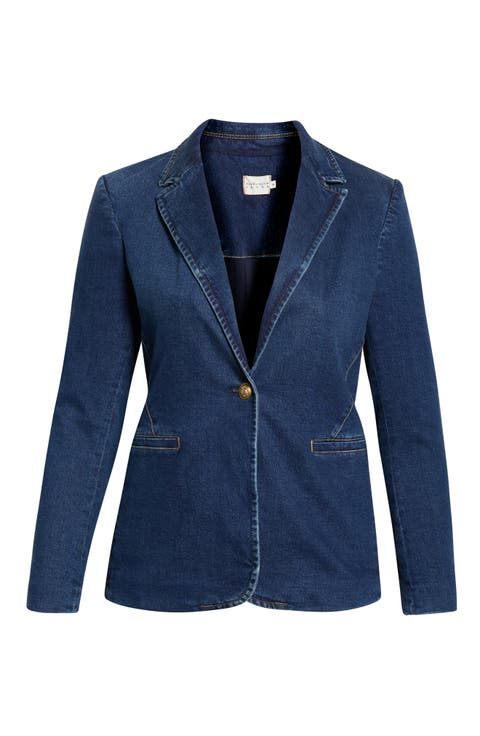 Macey Fitted Denim Blazer
