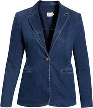 Alice + Olivia Macey Fitted Denim Blazer