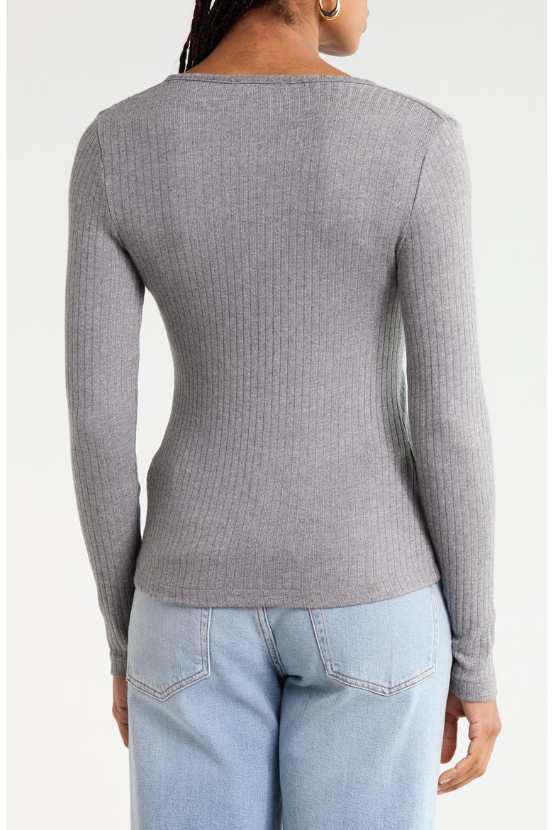 Textural Cutaway Crewneck Cardigan, Alternate, color, HTHR CHARCOAL