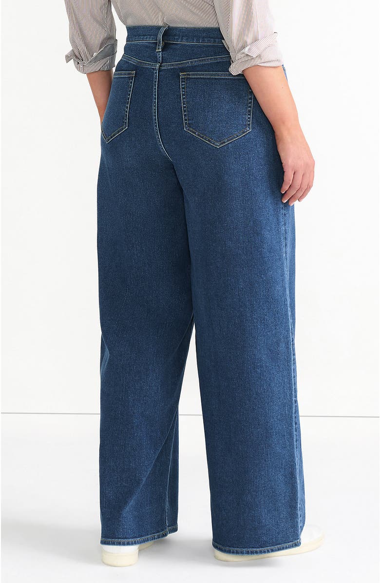Lands' End Recover Denim High Rise Extra Wide Leg Jeans, Alternate, color, Crawford Wash