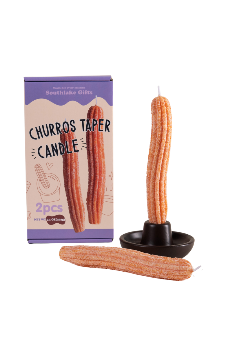Southlake gifts Churros Taper Candle Set, Alternate, color, Churro Brown