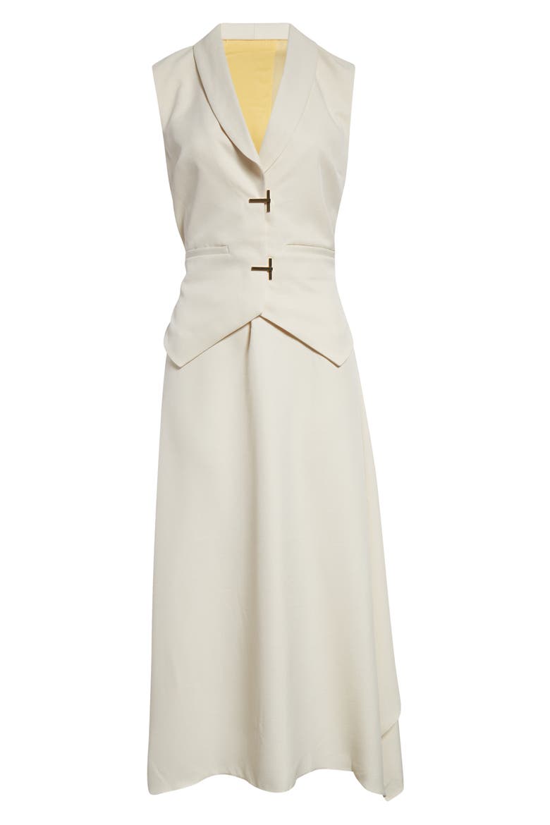 Tailored Handkerchief Hem Dress, Alternate, color, IVORY / CORNSILK