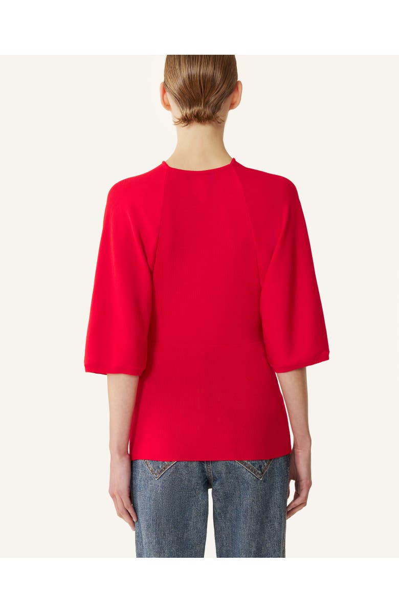 Lanvin Merino Wool Sweater With Bow Detail, Alternate, color, Poppy Red
