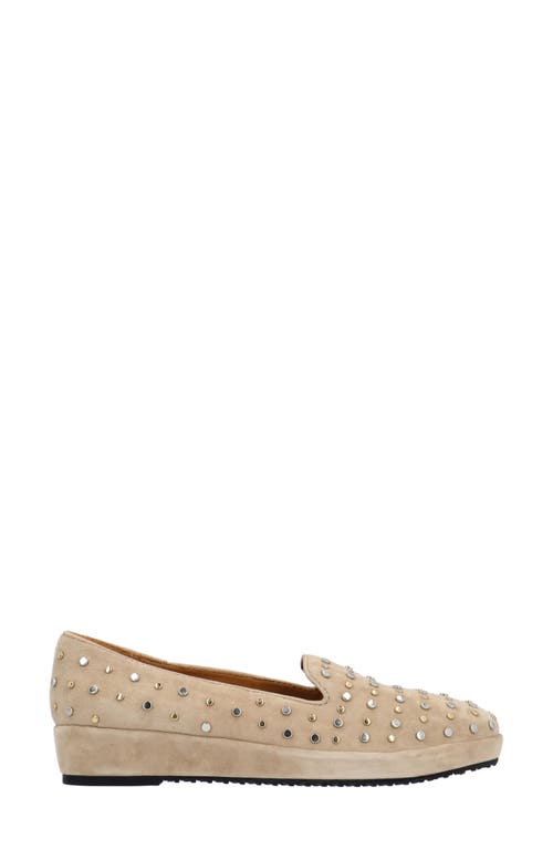 L'amour Des Pieds Cailene Studded Loafer In Taupe