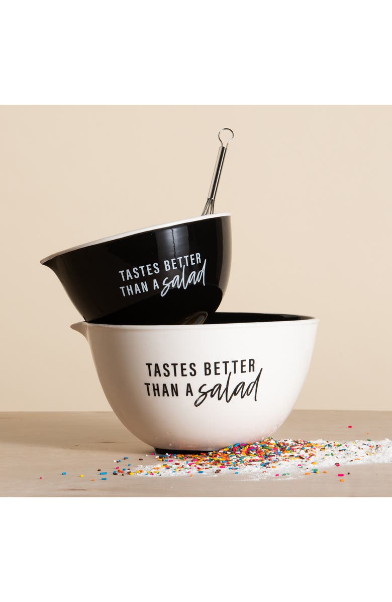 Totalee Gift Better Than A Salad Mixing Bowl Set of 2 Ceramic White 112 oz, Alternate, color, White