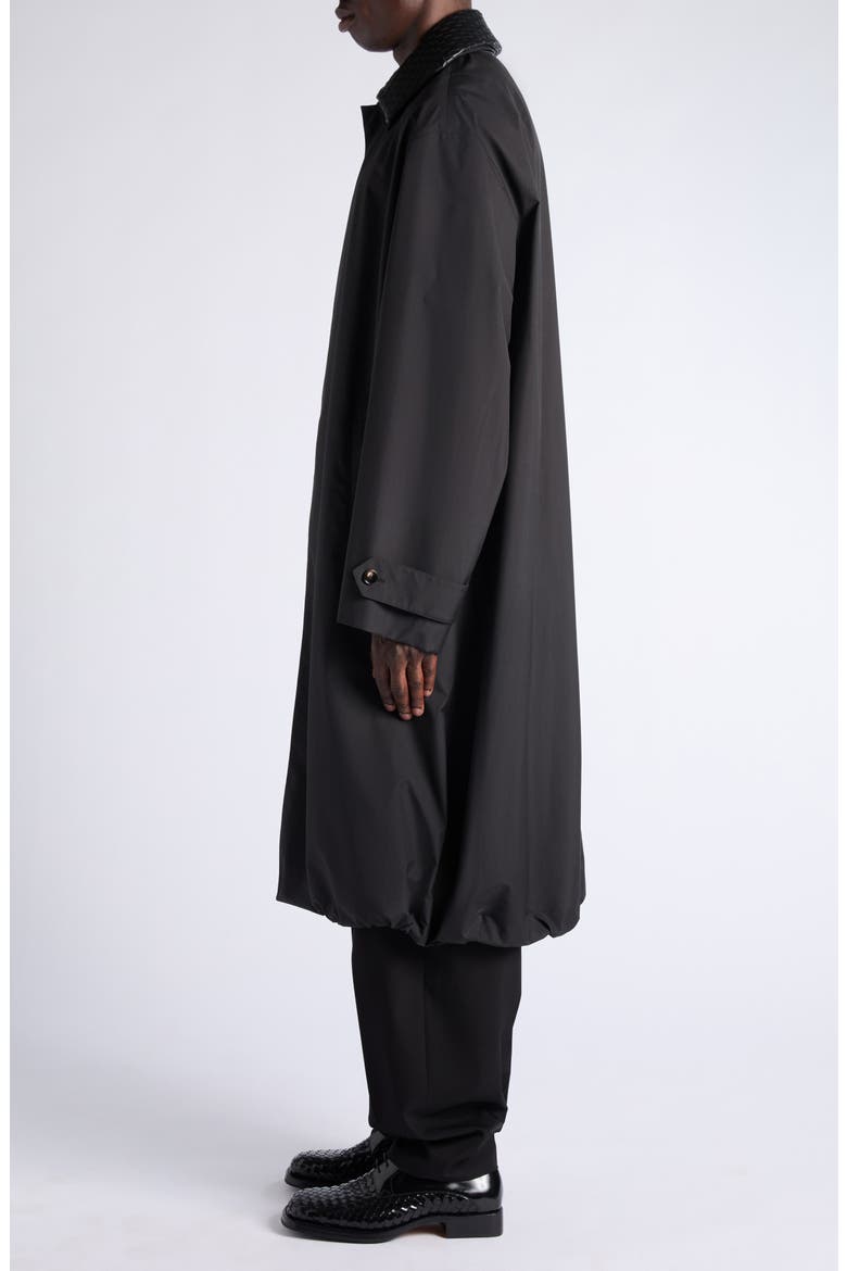 Technical Wool & Silk Trench Coat with Removable Intrecciato Collar, Alternate, color, 1010 DOUBLE BLACK