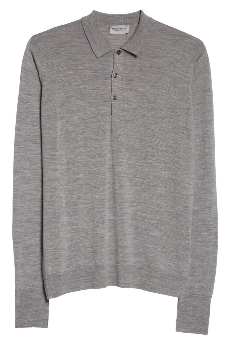 Cotswold Wool Polo Sweater, Alternate, color, SILVER