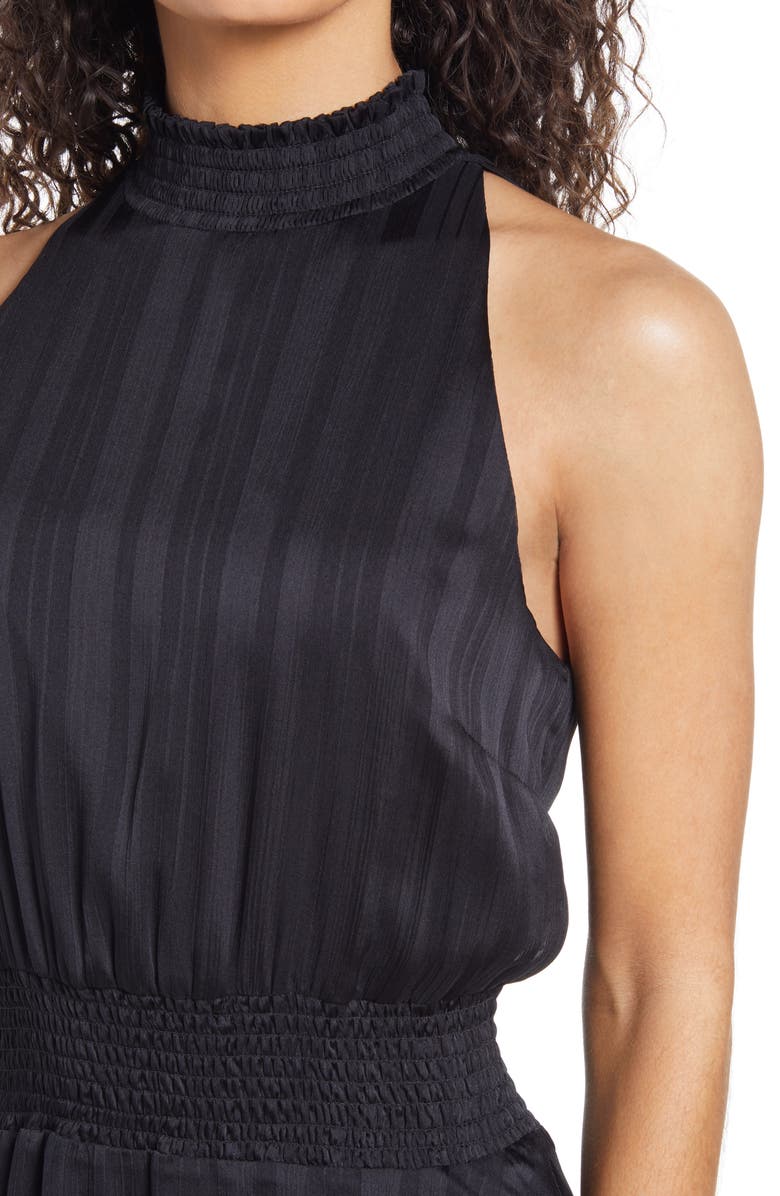 Sam Edelman Tonal Stripe Shark Bite Hem Halter Dress, Alternate, color, 