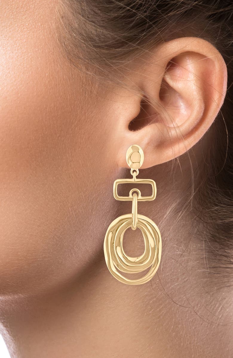 JARDIN Circular Orbital Drop Earrings, Alternate, color, Gold