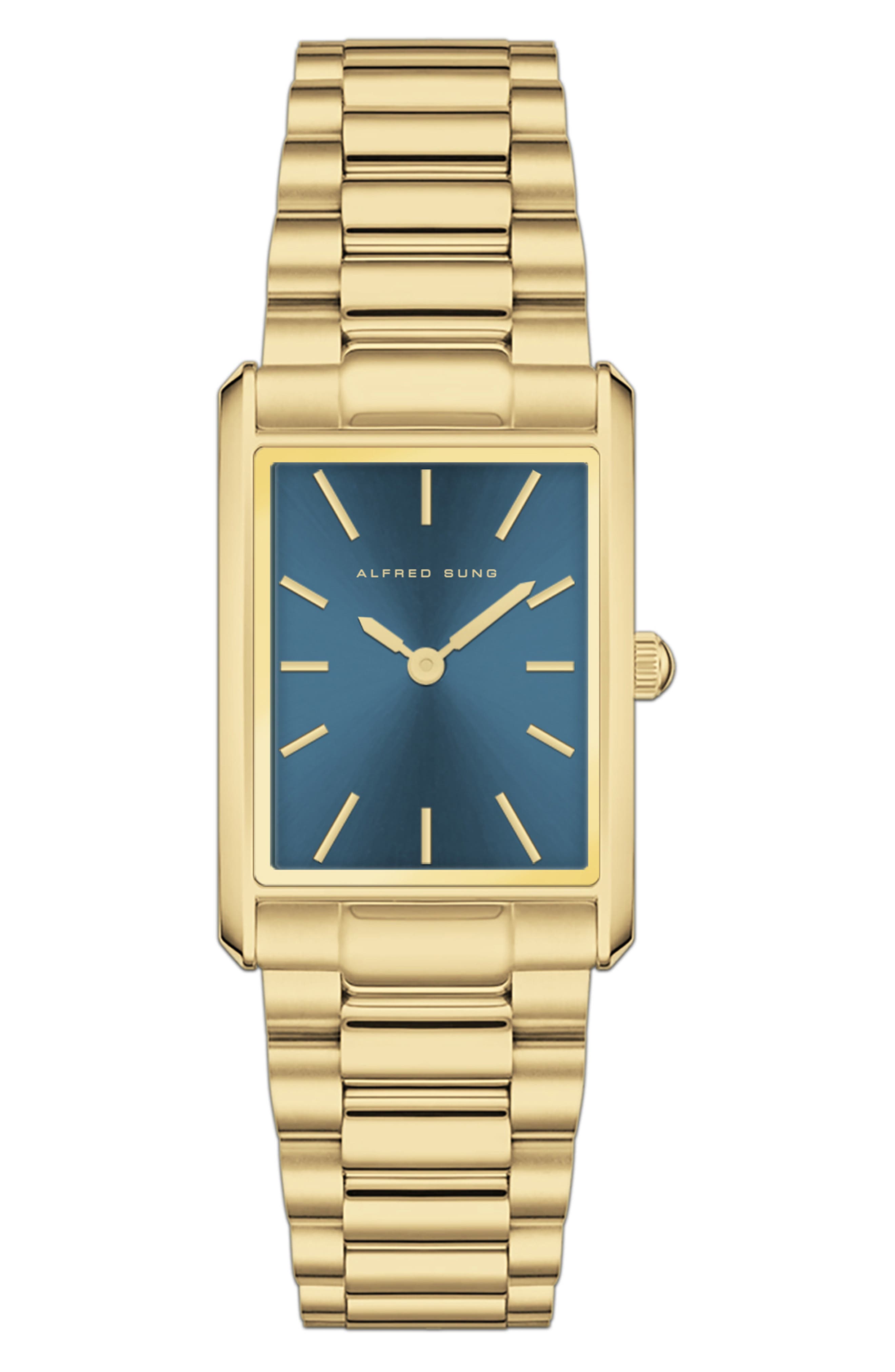 Alfred Sung Horizon Rectangular Bracelet Watch, 22mm x 32mm
