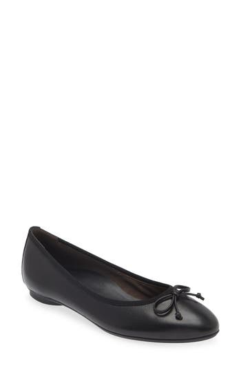 Paul Green Ursula Ballet Flat In Black Soft Nappa