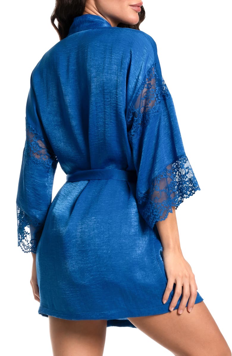 In Bloom by Jonquil Lace Trim Satin Wrap, Alternate, color, True Blue