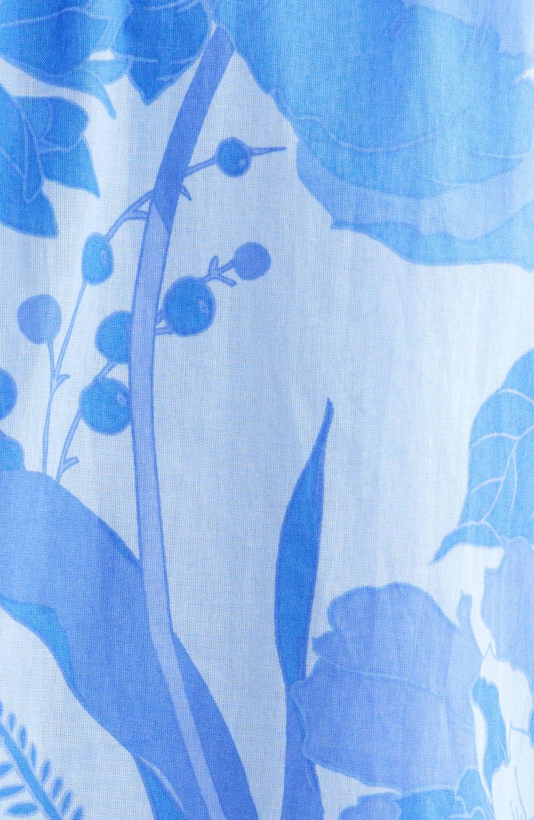 SUGARLIPS Veran Floral Button-Up Tiered Cotton Shirtdress, Alternate, color, Light Blue Multi