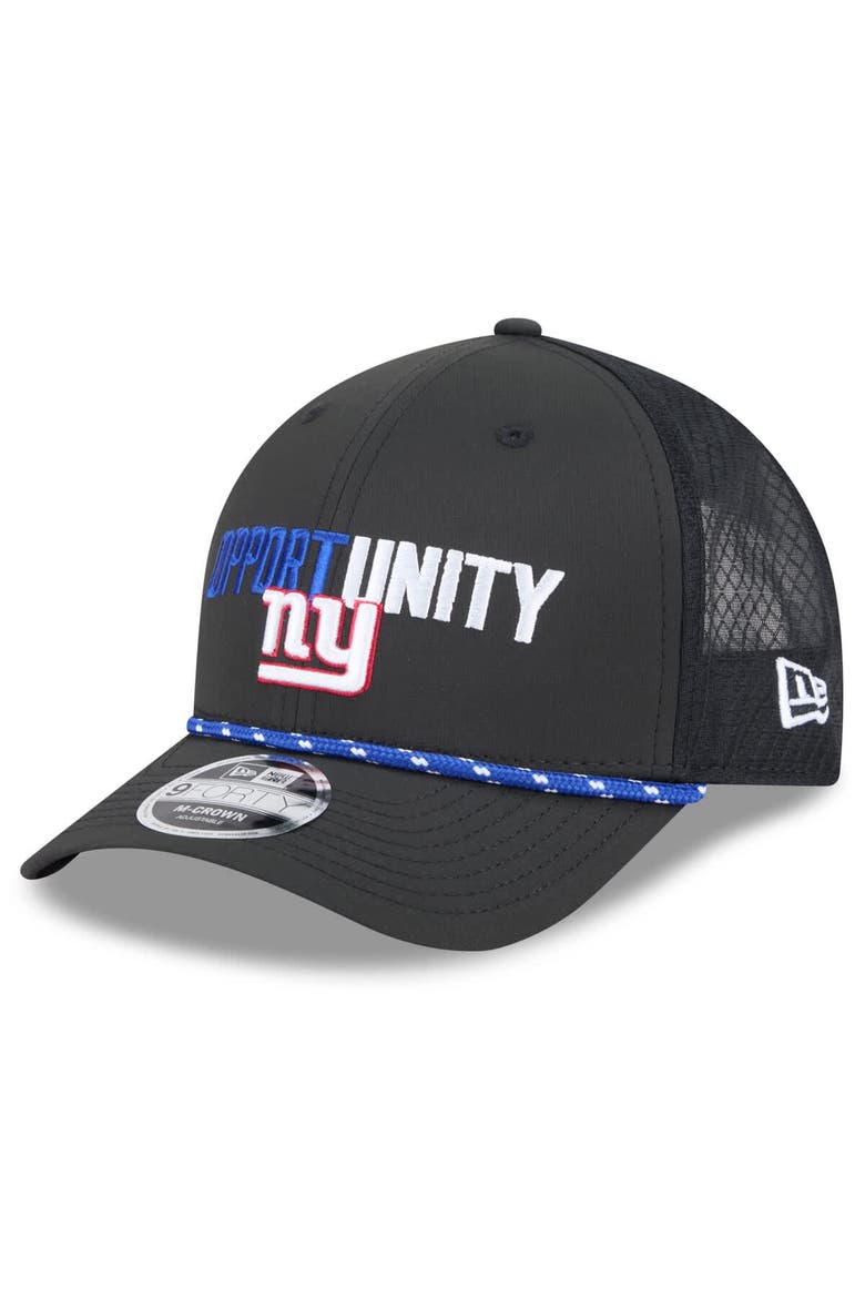 Men's New Era Black New York Giants 2025 Inspire Change 9FORTY M-Crown Adjustable Hat, Alternate, color, Black