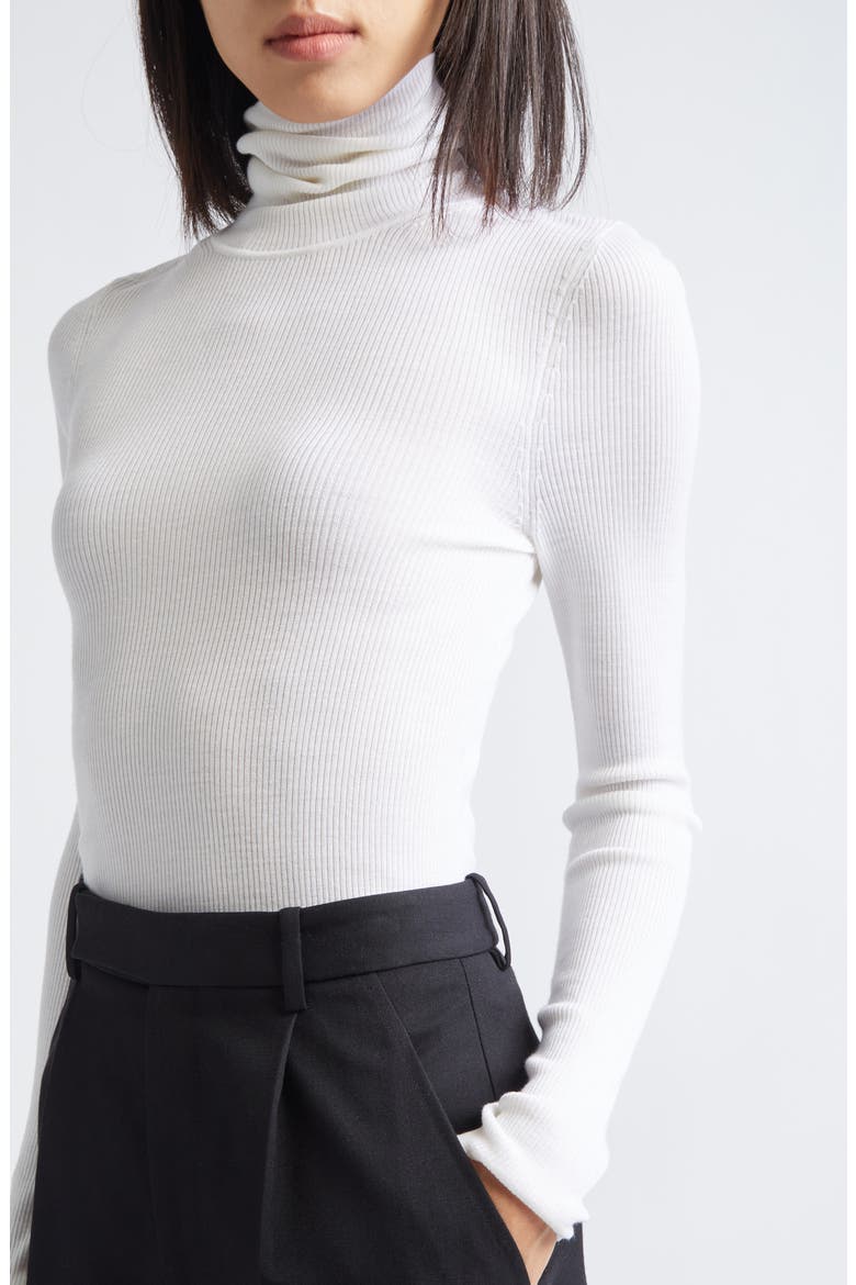 Wool Rib Turtleneck Top, Alternate, color, IVORY