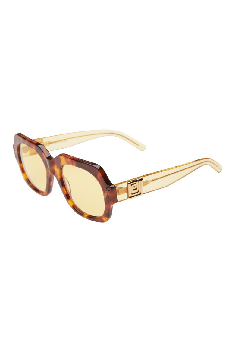 51.5mm Square Sunglasses, Alternate, color, TORTOISE SOLID YELLOW LENSES