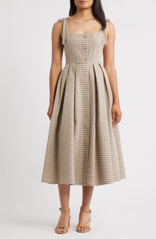 Moon River Plaid Tie Strap Sundress In Multi