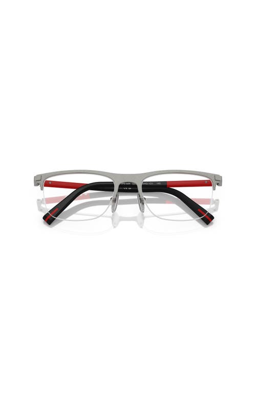 Prada Linea Rossa 55mm Rectangle Optical Glasses In Metallic