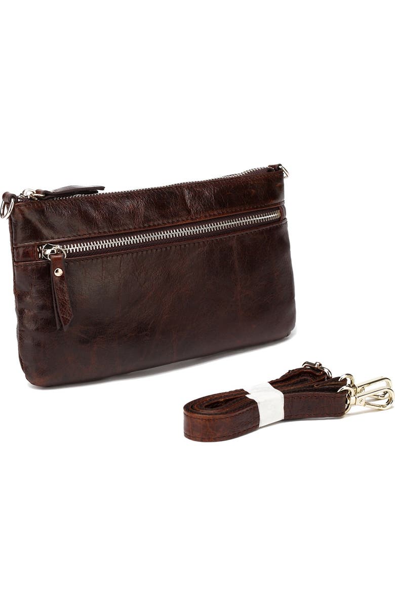 VICENZO LEATHER Maci Distressed Leather Crossbody Clutch, Alternate, color,