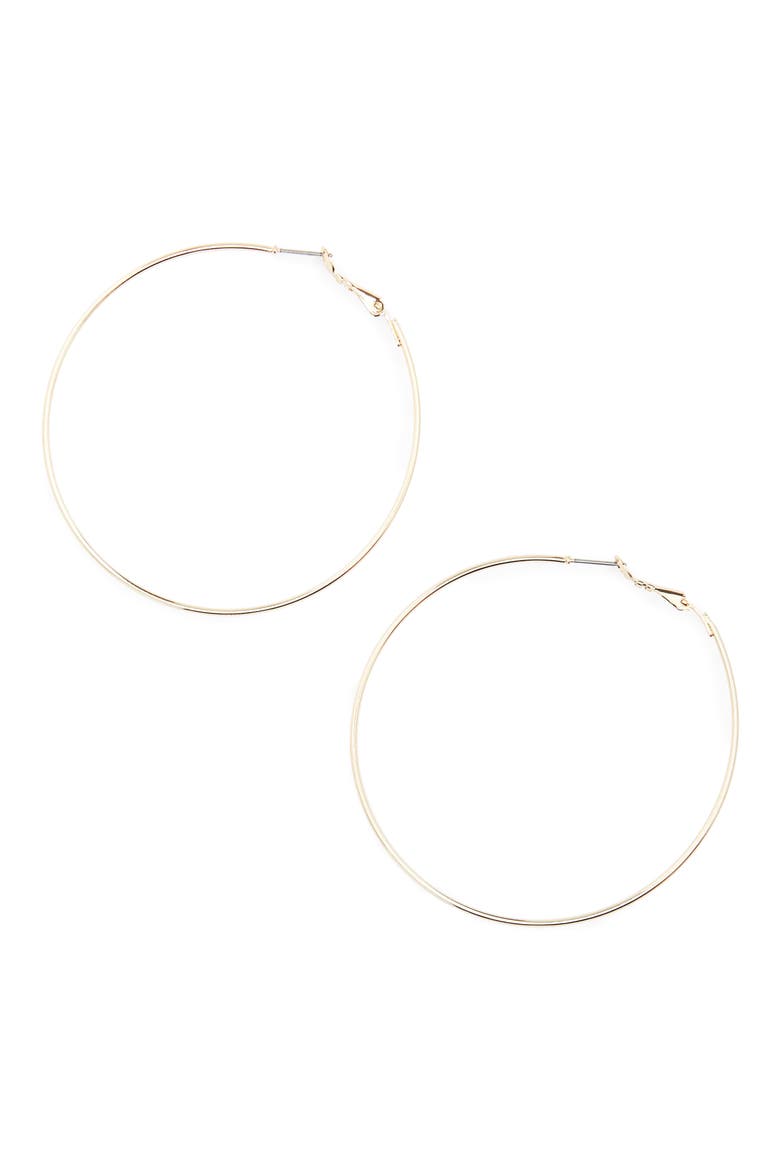 Large Hoop Earrings, Main, color, GOLD