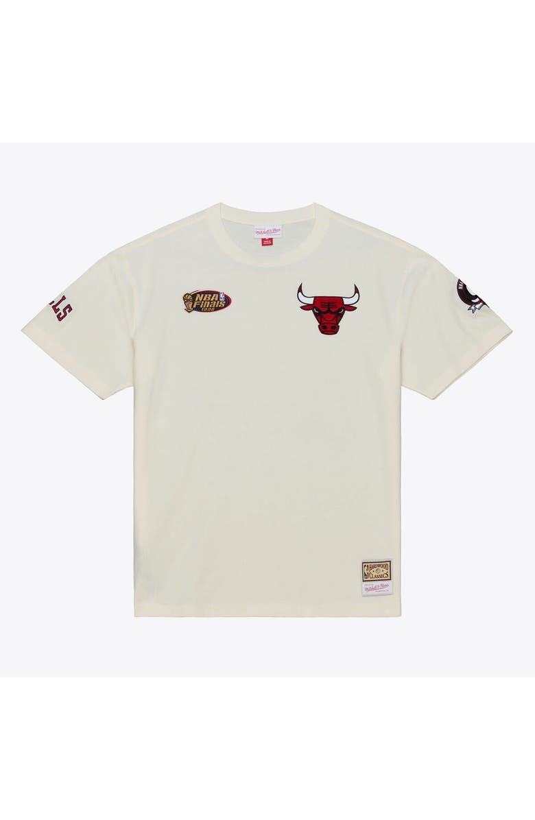 Mitchell & Ness Men's Mitchell & Ness Cream Chicago Bulls Hardwood Classics Chainstitch Premium T-Shirt, Main, color, Cream