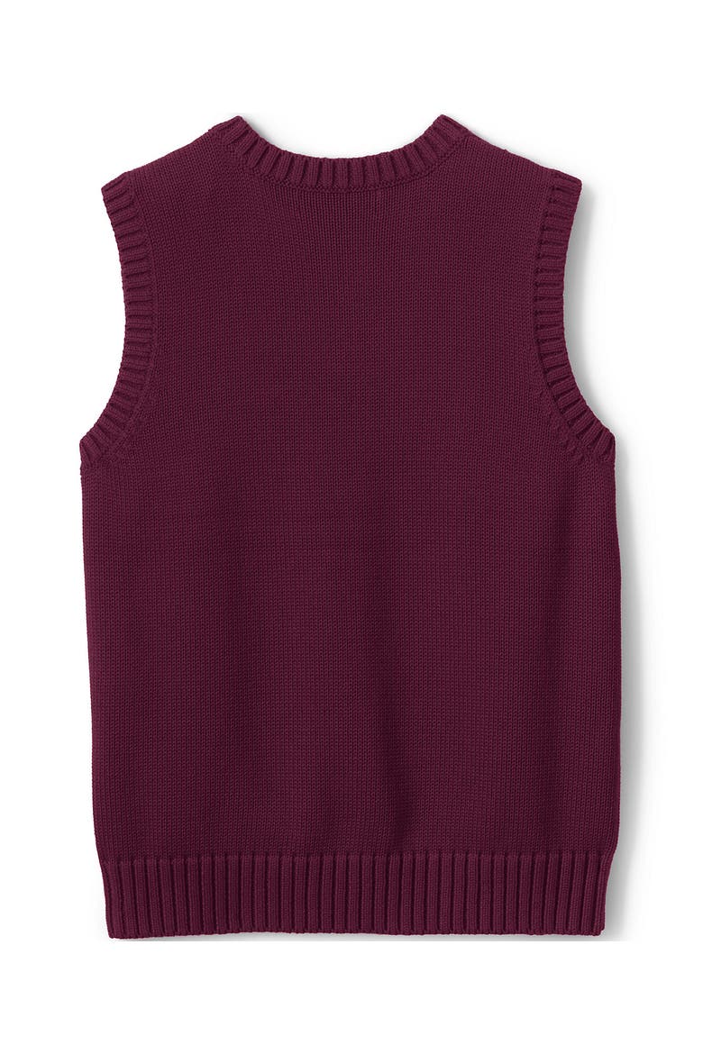 School Uniform  Cotton Modal Sweater Vest, Alternate, color, Burgundy