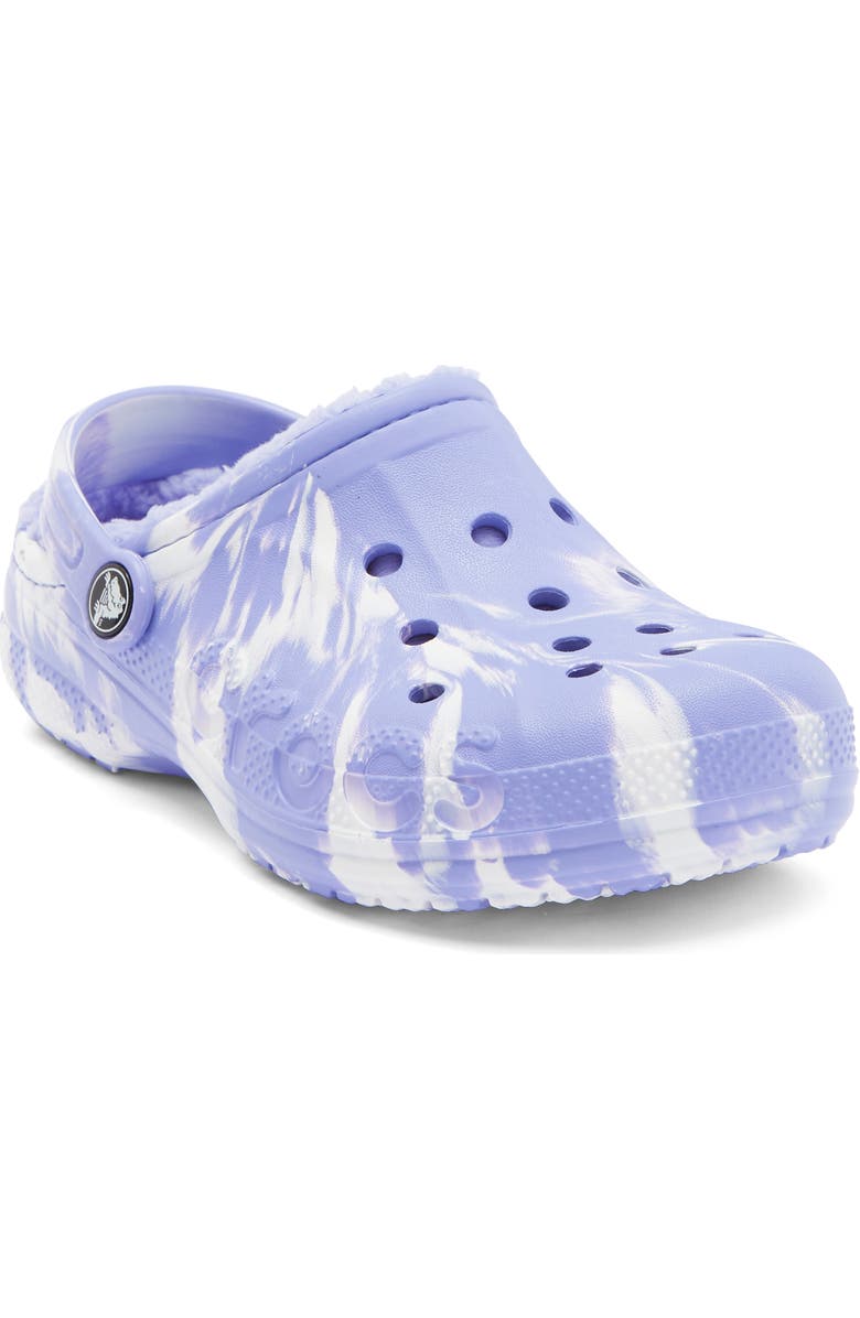 CROCS Kids' Baya Marbled Fleece Lined Clog, Main, color, Digital Violet Multi
