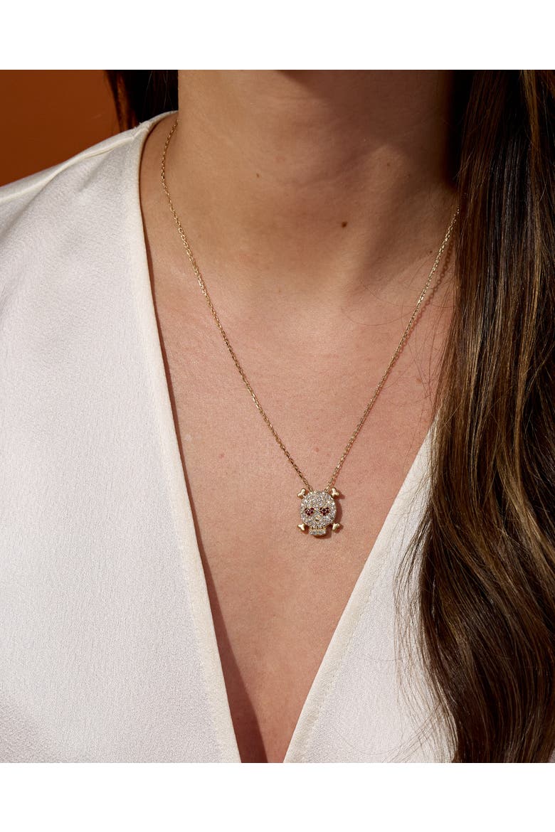 Juju Skull Charm Necklace, Alternate, color, Gold