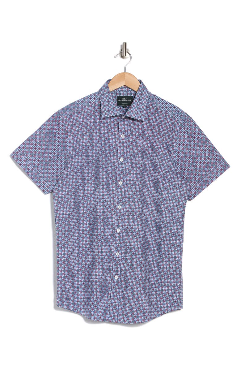 Rodd & Gunn Carswell Short Sleeve Cotton Button-Up Shirt, Alternate, color, Blue Coral