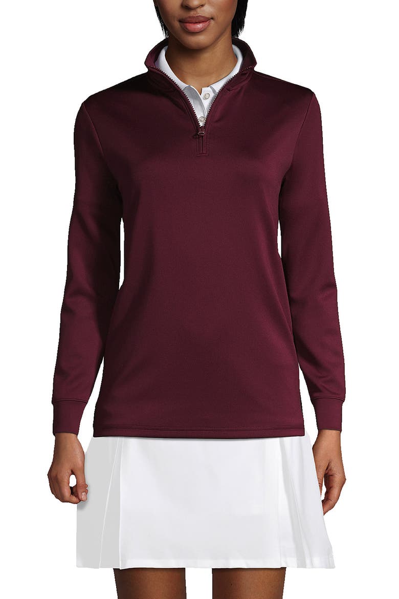 School Uniform  Quarter Zip Pullover, Main, color, Burgundy