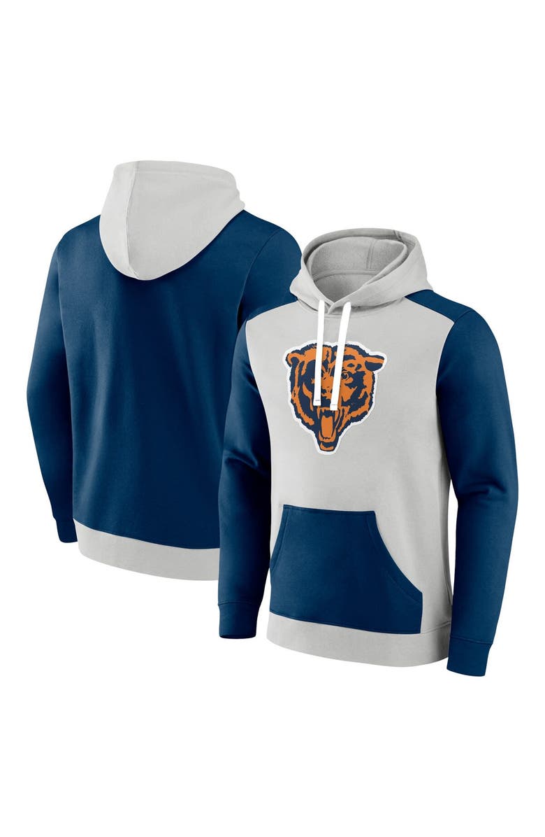 FANATICS Men's Fanatics Branded Gray/Navy Chicago Bears Gridiron Classics Lost Step Pullover Hoodie, Alternate, color, 