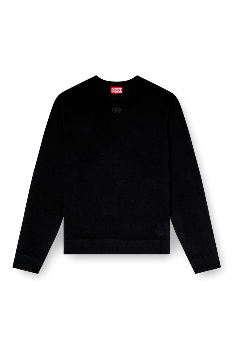 k-valiam Cutout Logo Wool Sweater, Alternate, color, DEEP/ BLACK