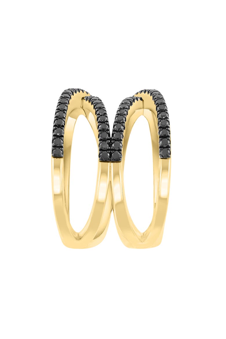 Black Spinel Crisscrossing Multiband Ring, Main, color, BLACK
